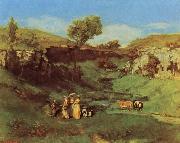 Gustave Courbet Les Demoiselles de Village oil painting on canvas